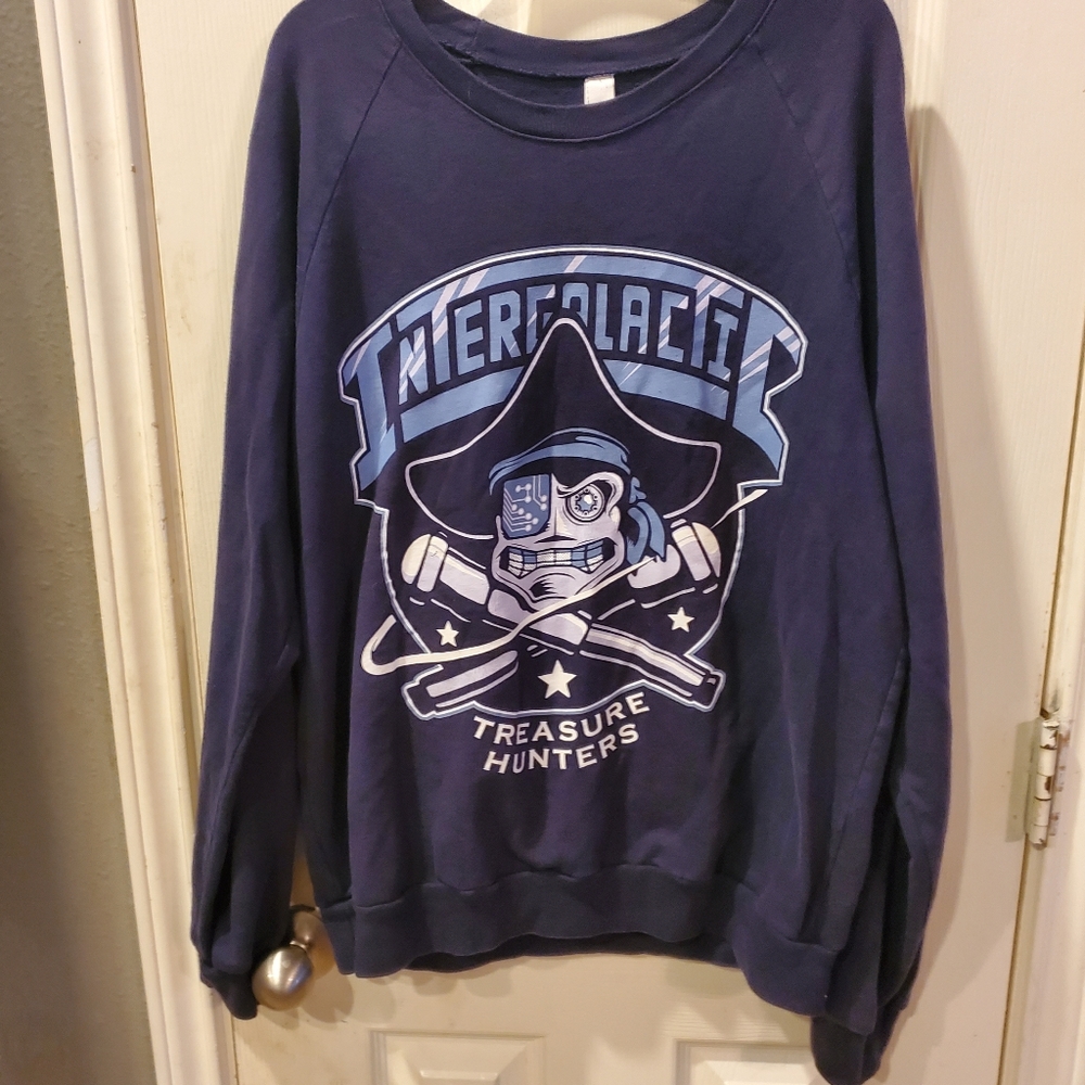 Intergalactic Treasure Hunter Blue Pullover Sweate - image 1